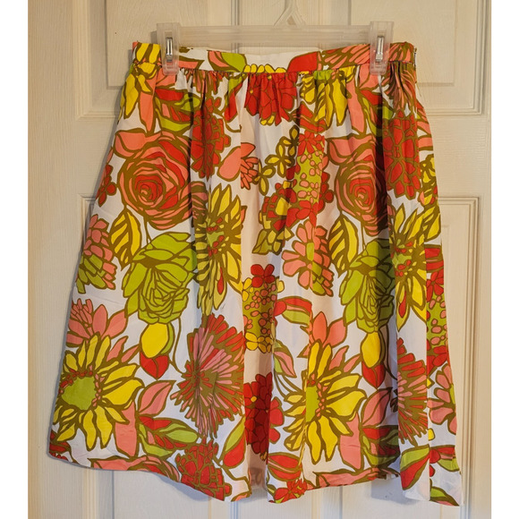 Trina Turk Floral A-Line Skirt 100% Silk Lined Bold Floral Print – Size 4 - Picture 1 of 8